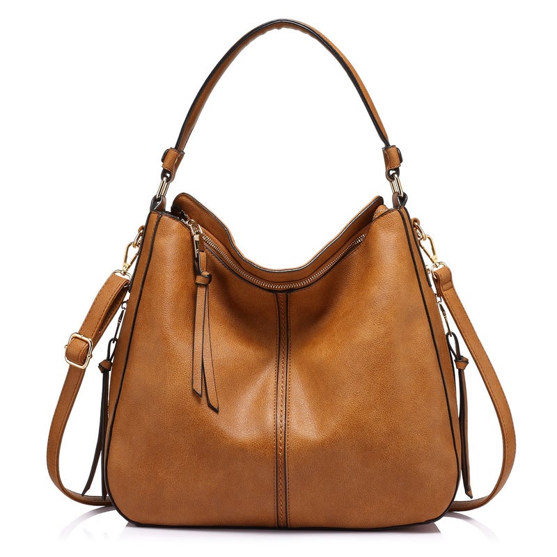 Realer Handbags for Women Large Designer Ladies Hobo bag Bucket Purse Faux Leather - Image 1
