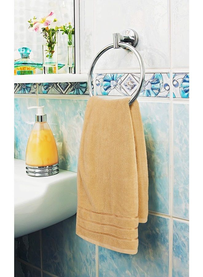 Utopia Towels 8-Piece Luxury Towel Set, 2 Bath Towels, 2 Hand Towels, and 4 Wash Cloths, 600 GSM 100% Ring Spun Cotton Highly Absorbent Viscose Stripe Towels Ideal for Everyday use (Beige) - Image 4