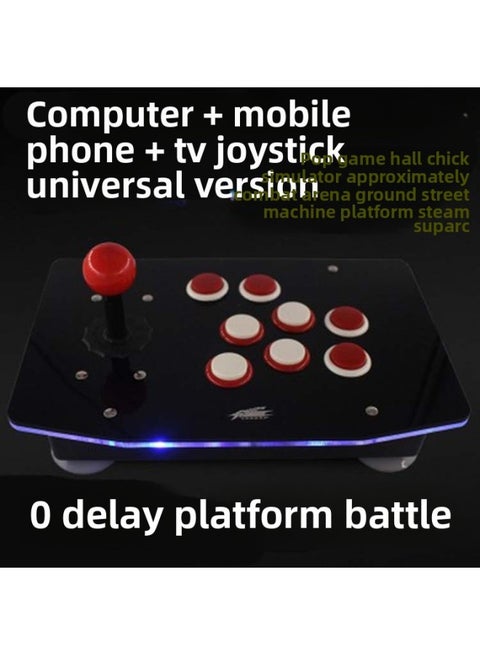 No Delay Arcade Rocker Computer Android Phone Smart TV Rocker USB Game Rocker Game Console Handle-Product Color:02 Face Light Edition White And Red Key Android