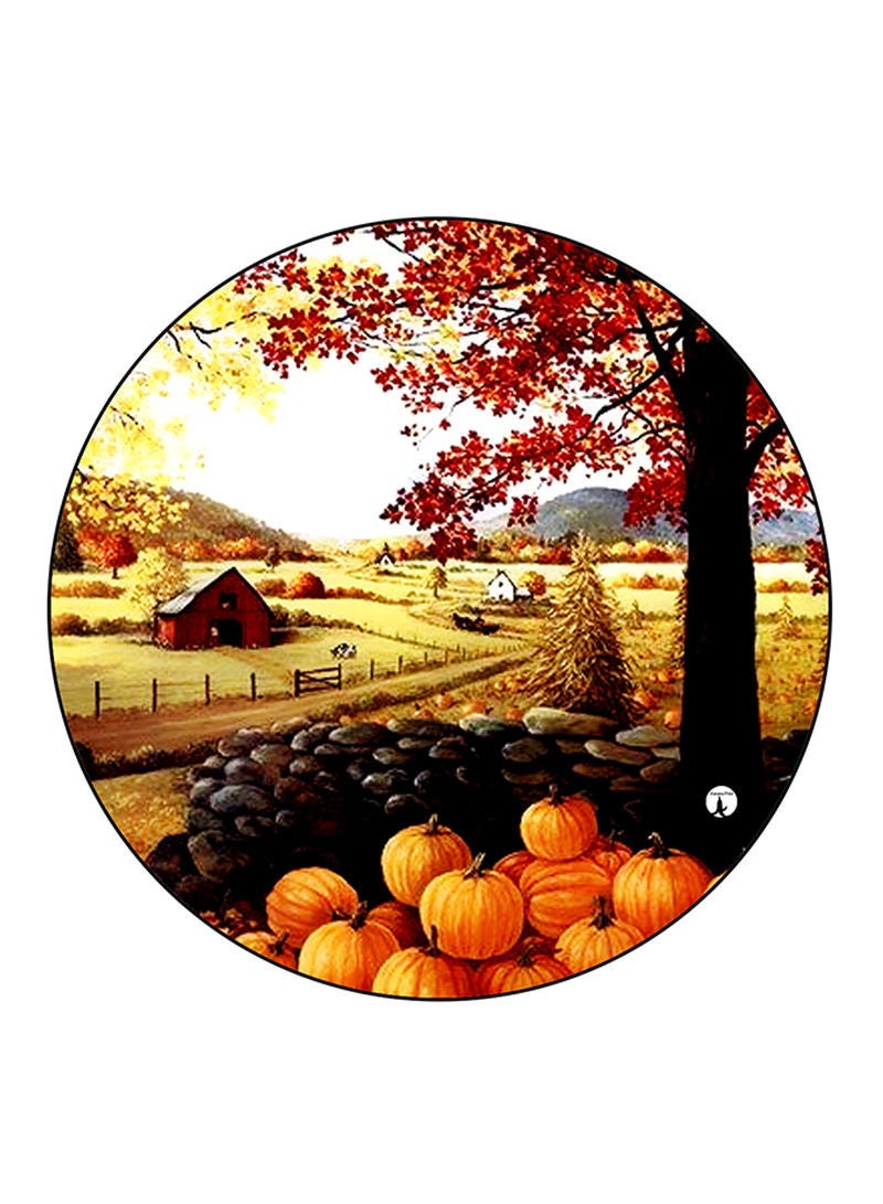 RKN Nature Printed Mouse Pad Round  Multicolour