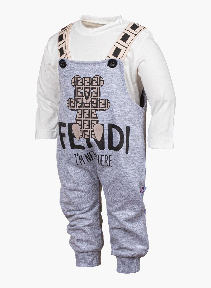 BABYCARA Ultra Comfortable 100 Percent Turkish Cotton Toddler Overalls Unisex Printed Design with Convenient Button Closure for Ages 3 to 12 Months Perfect for Daily Wear or Special Occasions  - Image 2