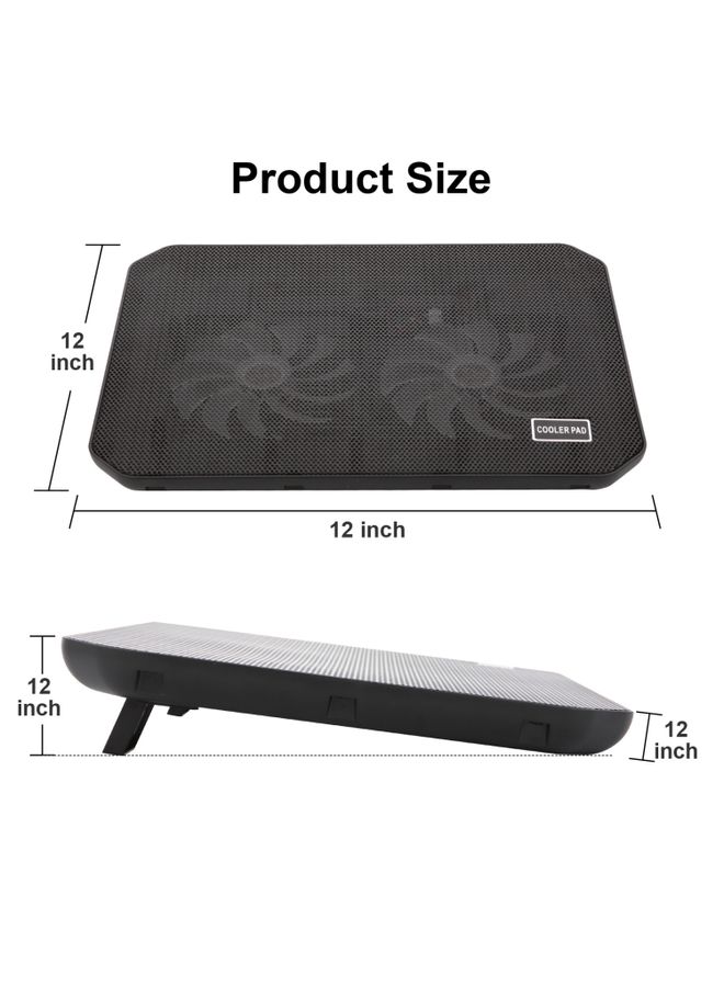 BURAQ NUOXI M10 Dual USB Laptop Cooler(Black)  - Image 3