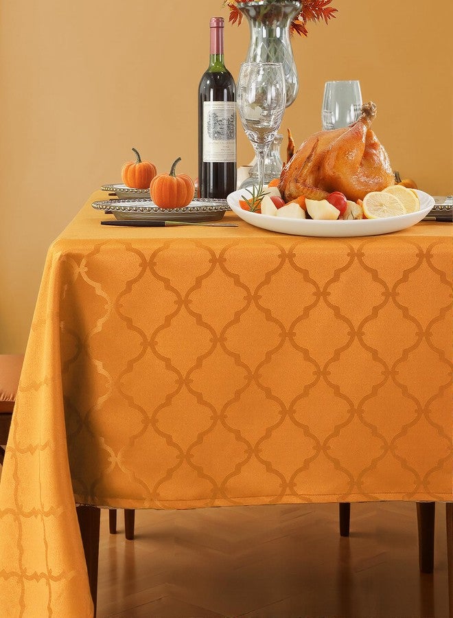 SASTYBALE Thanksgiving Tablecloth Square, Fall Floral Table Cloth Spill Proof Wrinkle Resistant Table Cover for Autumn Harvest, Dining(52"x 52",4-6 Seats,Amber) - Image 1