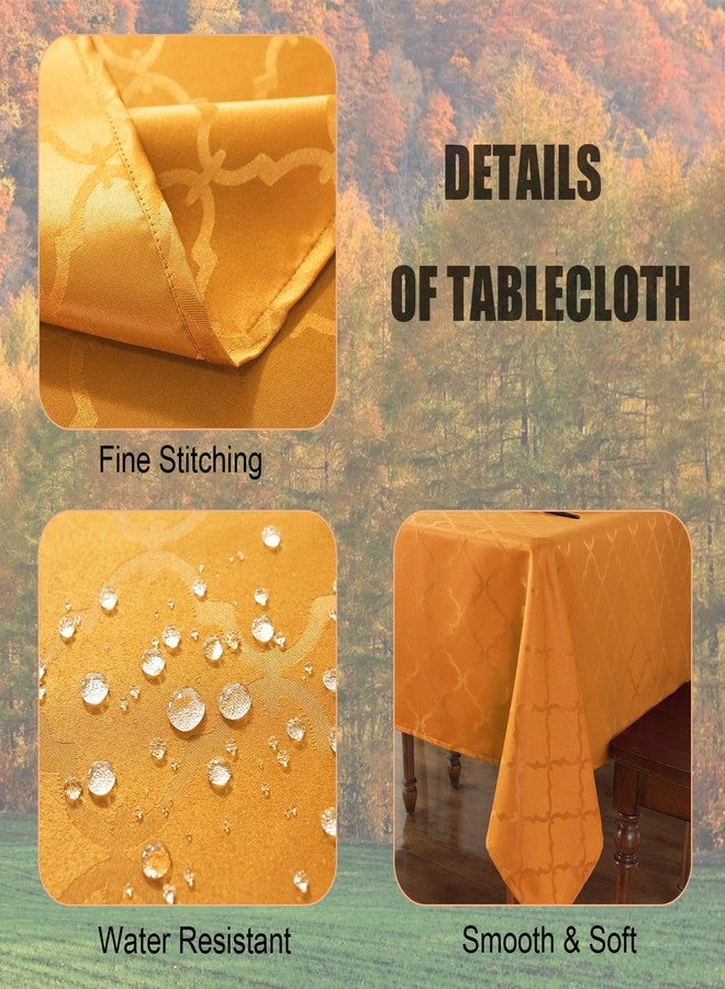 SASTYBALE Thanksgiving Tablecloth Square, Fall Floral Table Cloth Spill Proof Wrinkle Resistant Table Cover for Autumn Harvest, Dining(52"x 52",4-6 Seats,Amber) - Image 5