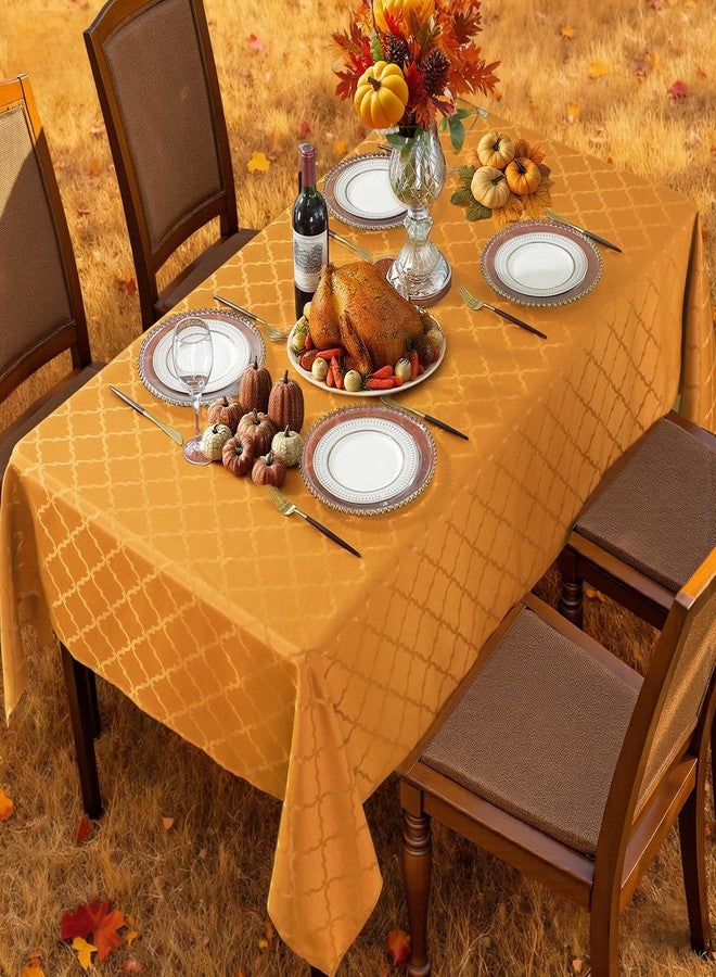 SASTYBALE Thanksgiving Tablecloth Square, Fall Floral Table Cloth Spill Proof Wrinkle Resistant Table Cover for Autumn Harvest, Dining(52"x 52",4-6 Seats,Amber) - Image 4