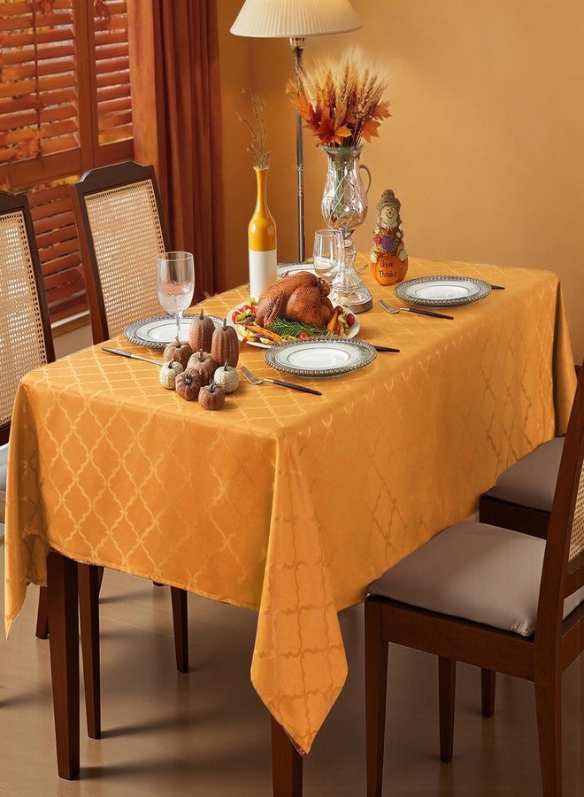 SASTYBALE Thanksgiving Tablecloth Square, Fall Floral Table Cloth Spill Proof Wrinkle Resistant Table Cover for Autumn Harvest, Dining(52"x 52",4-6 Seats,Amber) - Image 2