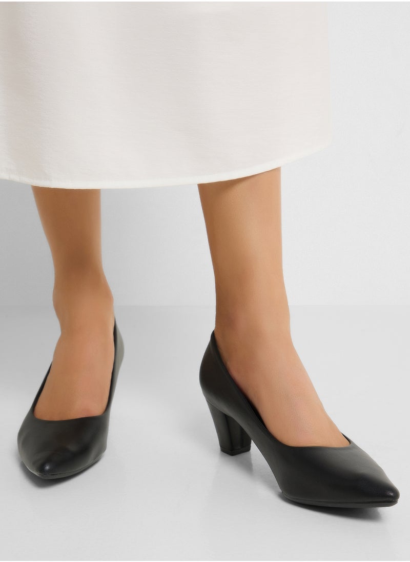 SD.Felano Mid Block Heel Pointed Pump  - Image 5