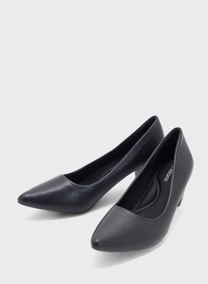 SD.Felano Mid Block Heel Pointed Pump