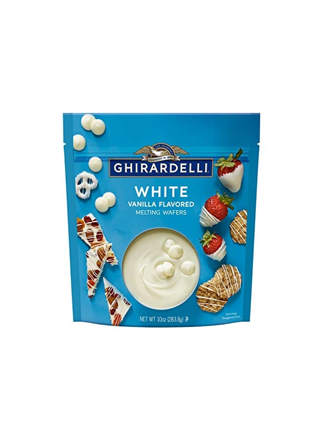GHIRARDELLI GHIRARDELLI White Vanilla Flavored Melting Wafers, 10 oz Bag (6 bags)  - Image 1