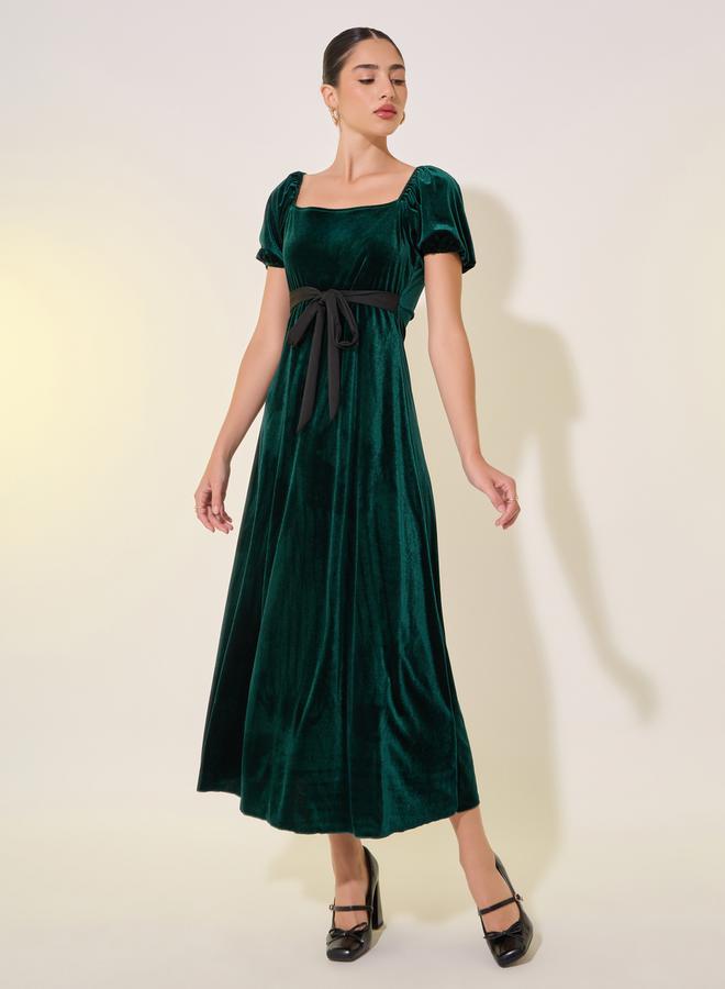 Take Two Velvet Empire Dress  - Image 2