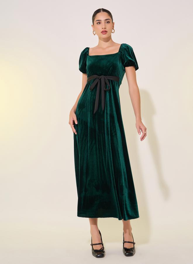 Take Two Velvet Empire Dress  - Image 1