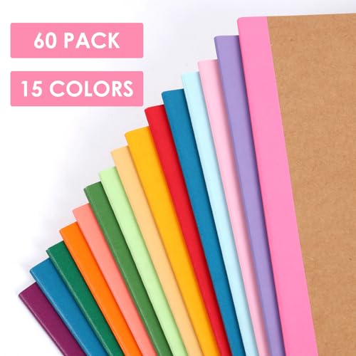LABUK 60 Pack Notebooks Bulk, A5 Lined Journaling Notebooks Bulk, Rainbow Composition Notebooks Journals, 15 Colors 60 Pages for School Office - Image 3