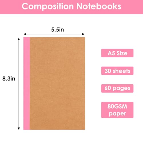 LABUK 60 Pack Notebooks Bulk, A5 Lined Journaling Notebooks Bulk, Rainbow Composition Notebooks Journals, 15 Colors 60 Pages for School Office - Image 2