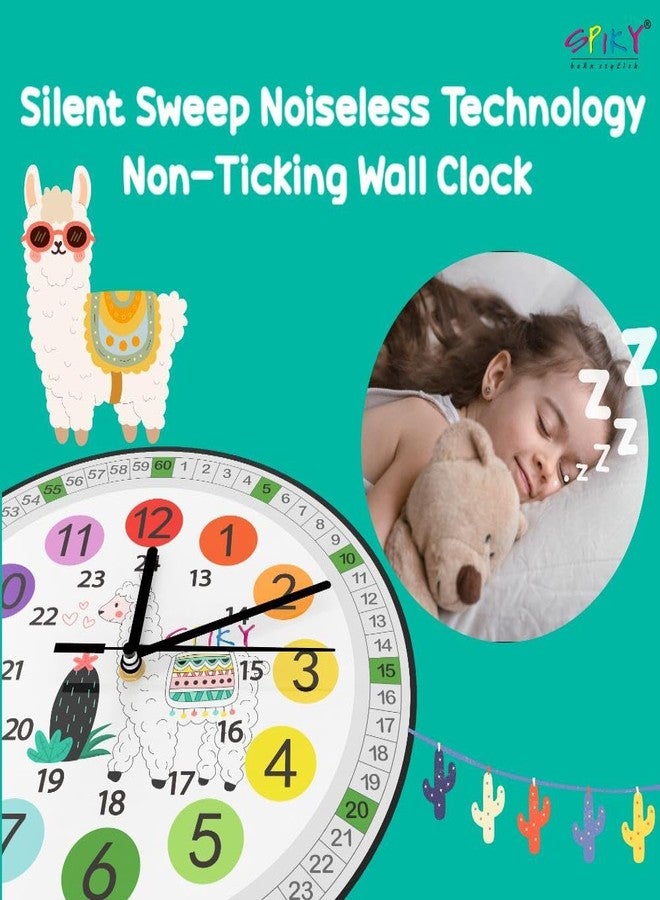 SPIKY Kids Stylish Wall Clock for Bedroom, Living Room, Classroom, Decorative Wall Clock, Playroom and Nursery | Multi Coloured Hour and Minutes Hand | Return Gift | Birthday Gift for Boys and Girls - Image 5