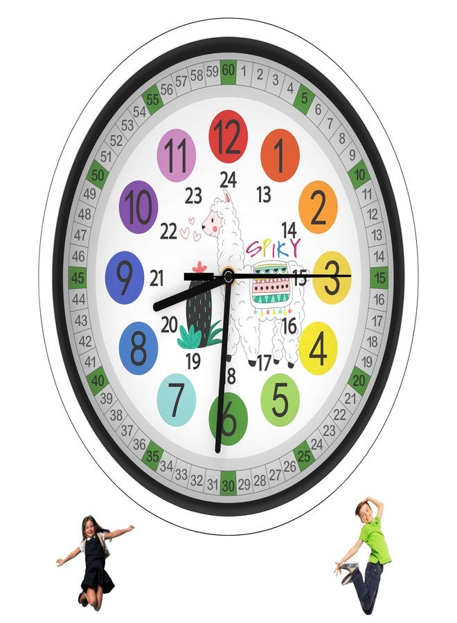 SPIKY Kids Stylish Wall Clock for Bedroom, Living Room, Classroom, Decorative Wall Clock, Playroom and Nursery | Multi Coloured Hour and Minutes Hand | Return Gift | Birthday Gift for Boys and Girls - Image 1