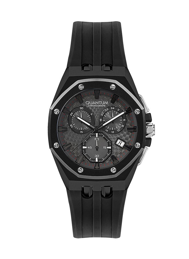 Quantum Men's Chronograph Tonneau Shape Silicone Wrist Watch HNG949.652 - 45 mm  - Image 1