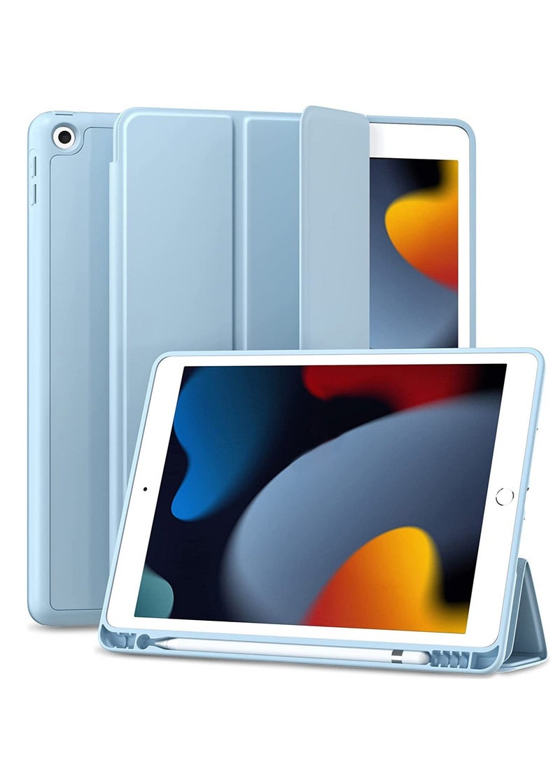ELTRAZONE Case for iPad 8th Generation/iPad 10.2 Case 2020, Smart Folio Soft TPU Protective Case Cover with Apple Pencil Holder for iPad 8th/7th Gen, Auto Sleep/Wake, Full Body Protection - Sky Blue - Image 1