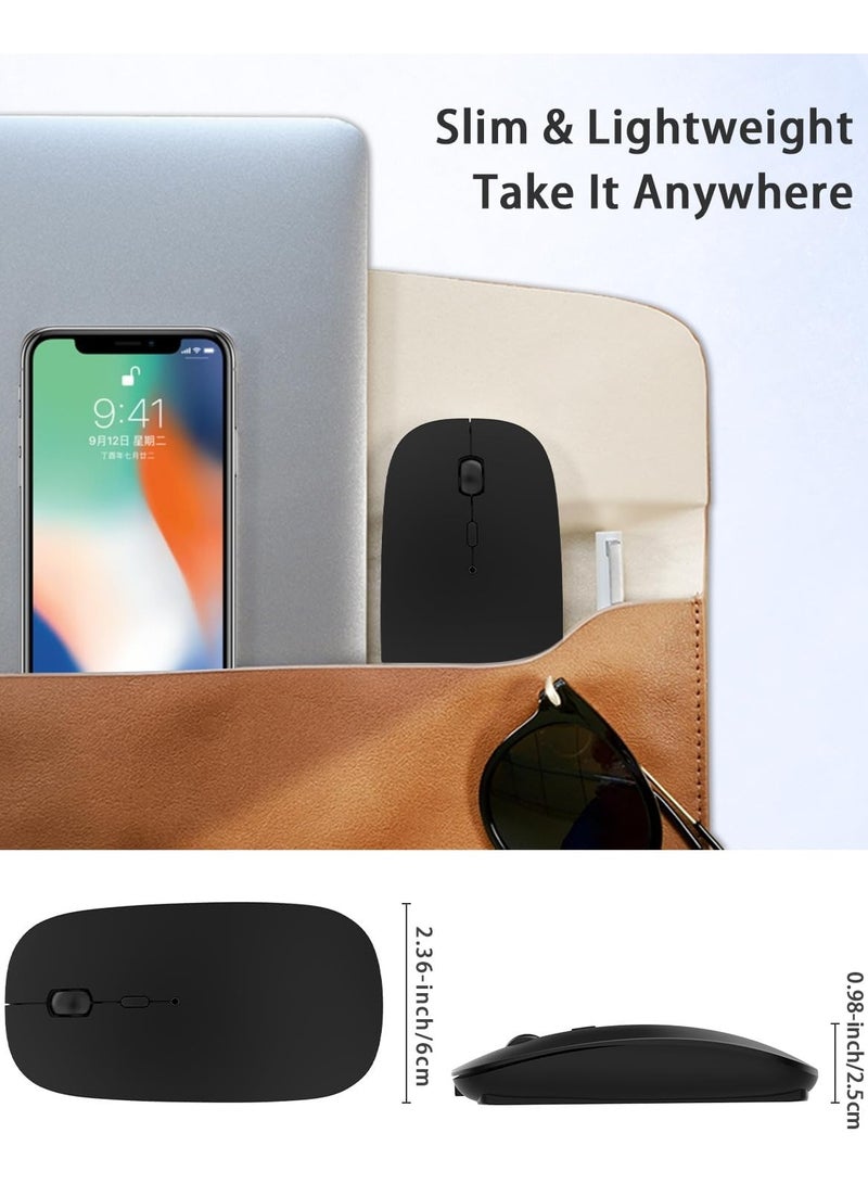 AE WISH ANEWISH Bluetooth Mouse for Laptop/iPad/iPhone/Mac(iOS 13.1.2 and Above)/Android PC,Wireless Mouse Slim USB Rechargable Quiet Mice Compatible with... - Image 3