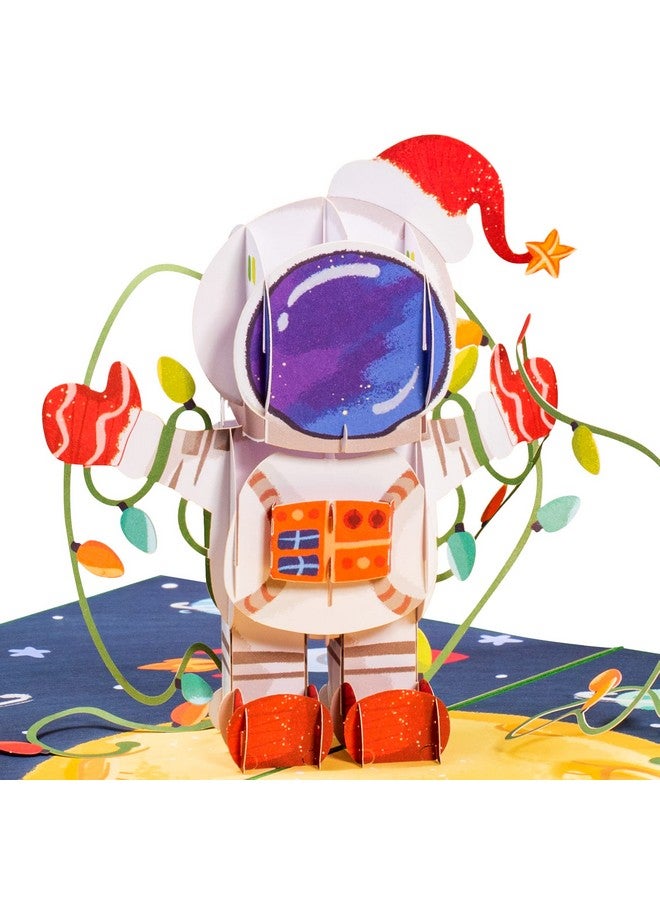 Paper Love Pop Up Christmas Card, 3D Christmas in Space, Gift for Christmas or Holidays, 5" x 7" Cover - Includes Envelope and Removable Note Tag - Image 1