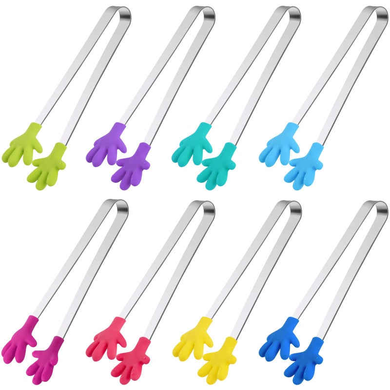 Shindel Mini Serving Tongs, 5.1" Small Stainless Steel Tongs, Cute Kitchen Gadgets for Christmas Candy, Snacks, Chips, Cookies, Fruit, Salad, Food, Sugar Cubes, Party, Appetizers, Great for Fine Motor - Image 1