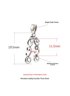 Generic S925 Silver Safe Buckle DIY Jade Amber Pendant Holder Thai silver clip distance 11.5 clip thickness 10mm 