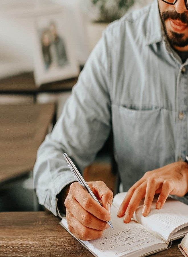 تشاو كيو مجموعة أقلام حبر جاف من تشاوك، 10 أقلام، رأس متوسط 1.0 مم، حبر أسود، كتابة سلسة، لوازم مدرسية ومكتبية، هدايا - ستانلس ستيل - Image 3