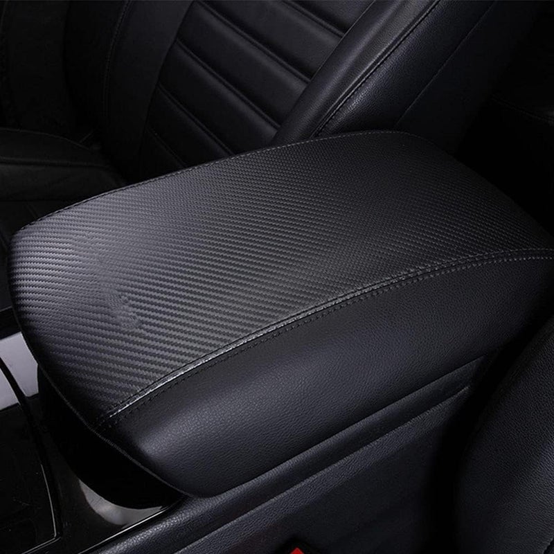 XITER Car Armrest Cover Saver - Center Console Leather Pad for Ford Edge 2015-2024 (Carbon Fiber) - Image 1