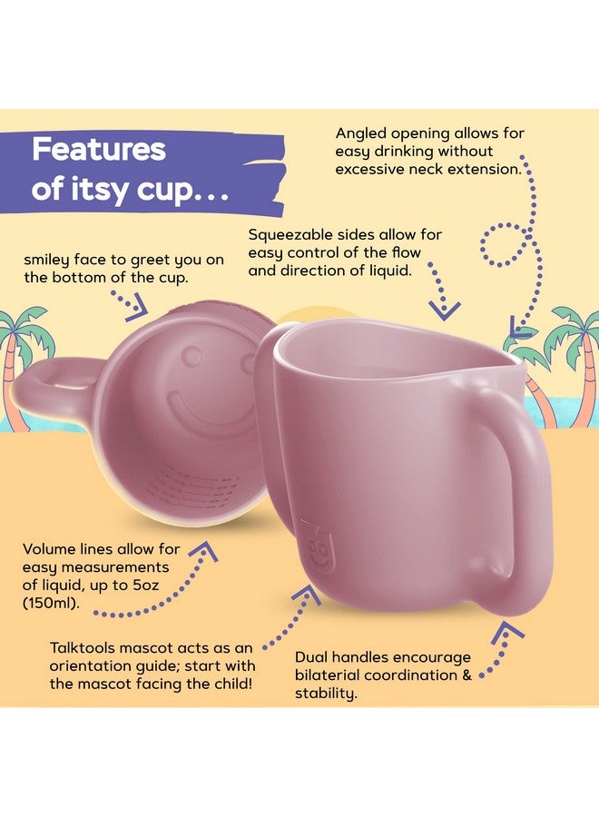 TalkTools ITSY Baby Utensil Set - Silicone Training Cup, Plate and Twin Spoon Pack for Toddlers| Infant First Food Self Feeding Silicone Training Set (Bubblegum) - Image 3