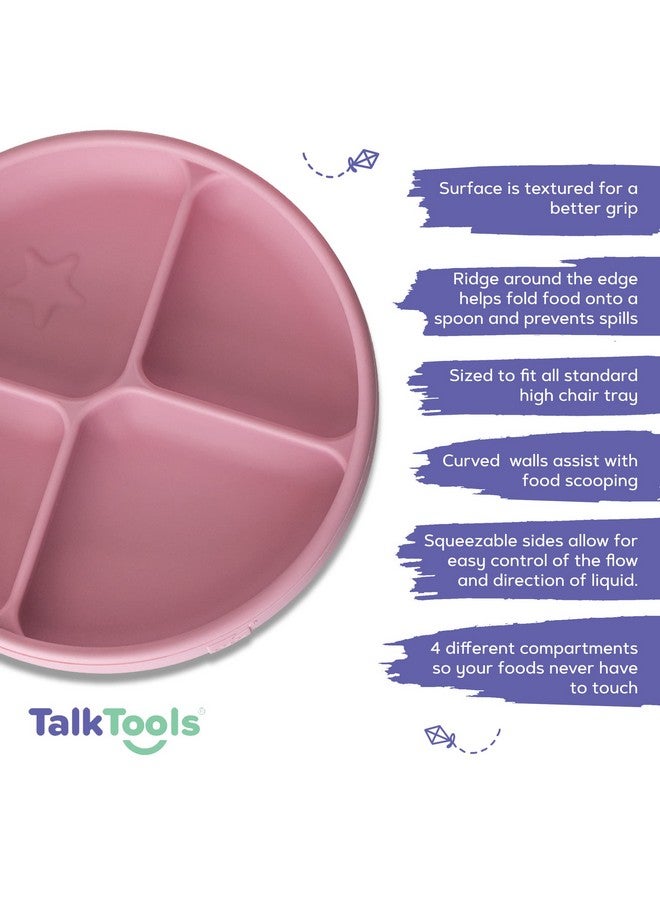 TalkTools ITSY Baby Utensil Set - Silicone Training Cup, Plate and Twin Spoon Pack for Toddlers| Infant First Food Self Feeding Silicone Training Set (Bubblegum) - Image 2