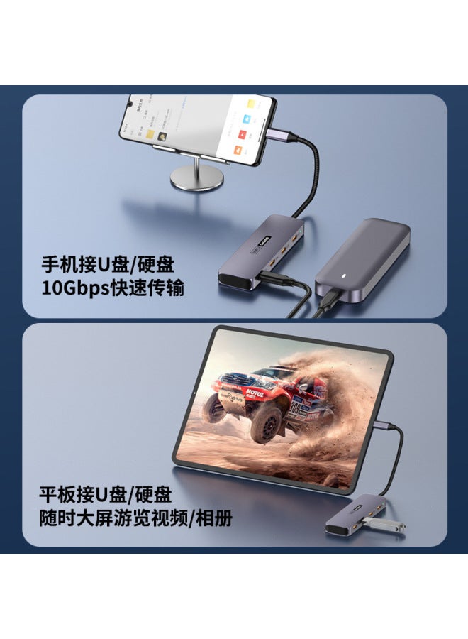 Typec10g Expansion 4c Laptop Tablet Mobile Phone Branch Converter Usb3.2hub Docking Station - Image 4
