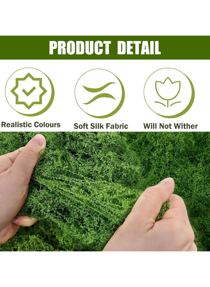 100 جرام من الطحالب الصناعية،عشب اخضر صناعي، الطحالب المزيفة، لأصص النباتات الداخلية والطحالب الزخرفية لحدائق المنزل والمشاريع الحرفية، مثالية للترتيبات الزهرية والديكورات المنزلية (أخضر غامق) - Image 2