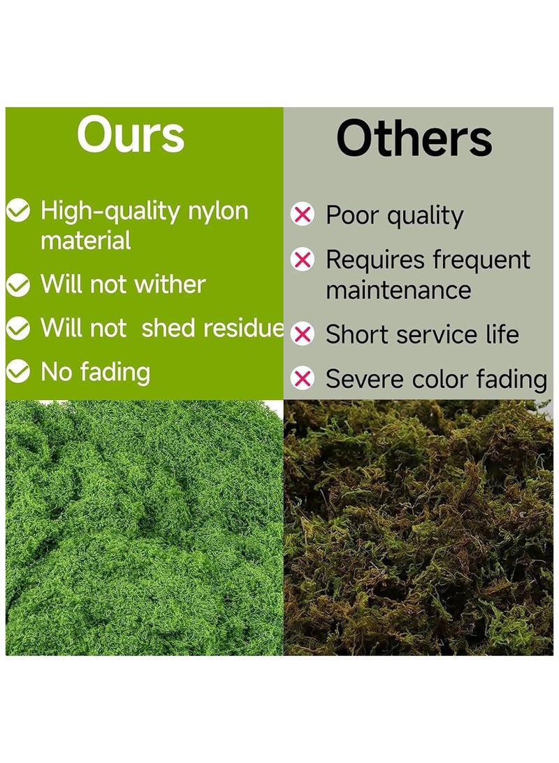 100 جرام من الطحالب الصناعية،عشب اخضر صناعي، الطحالب المزيفة، لأصص النباتات الداخلية والطحالب الزخرفية لحدائق المنزل والمشاريع الحرفية، مثالية للترتيبات الزهرية والديكورات المنزلية (أخضر غامق) - Image 5