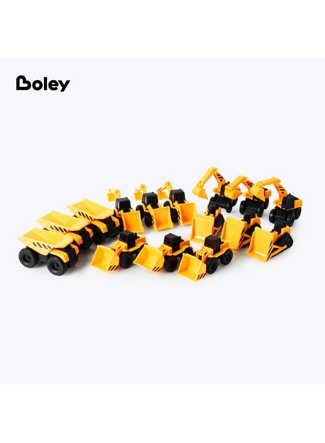 BOLEY Boley 15-Pack Mini Construction Vehicle Set - Toy Trucks for Toddlers - Durable Construction Toy Vehicles for Boys and Girls - Perfect for Imaginative Play and Learning - Image 2