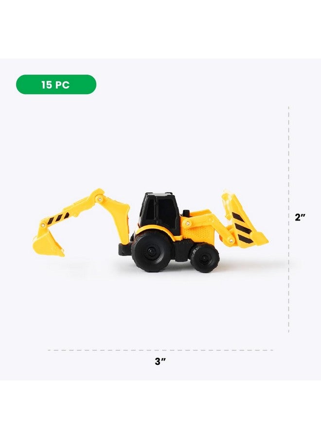BOLEY Boley 15-Pack Mini Construction Vehicle Set - Toy Trucks for Toddlers - Durable Construction Toy Vehicles for Boys and Girls - Perfect for Imaginative Play and Learning - Image 5