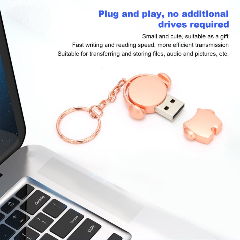 USB 2.0 Flash Drive - High-Speed Transmission Plug And Play Rose Gold Cartoon Car U Disk for Office Use, File Backup, Kids Gifts - Image 2
