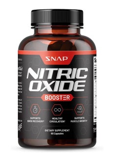 SNAP SUPPLEMENTS Nitric Oxide Supplement - Pre Workout With L Arginine, L Citrulline, Taurine, 60 Capsules  - Image 1