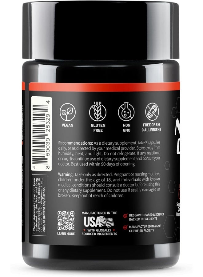 Snap Supplements Nitric Oxide Supplement - Pre Workout With L Arginine, L Citrulline, Taurine For Muscle Building, Strength & Endurance, Amino Energy, 60 Capsules