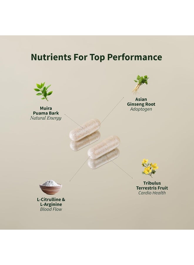 Snap Supplements Nitric Oxide Supplement - Pre Workout With L Arginine, L Citrulline, Taurine for Muscle Building, Strength & Endurance, Amino Energy, 60 Capsules - Image 4