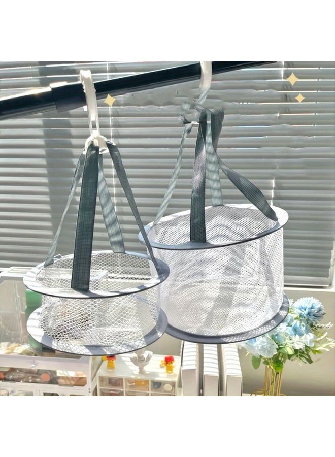 1pc Foldable Rotating Mesh Drying Basket Laundry Hamper Organizer For Delicates Underwear - Image 2