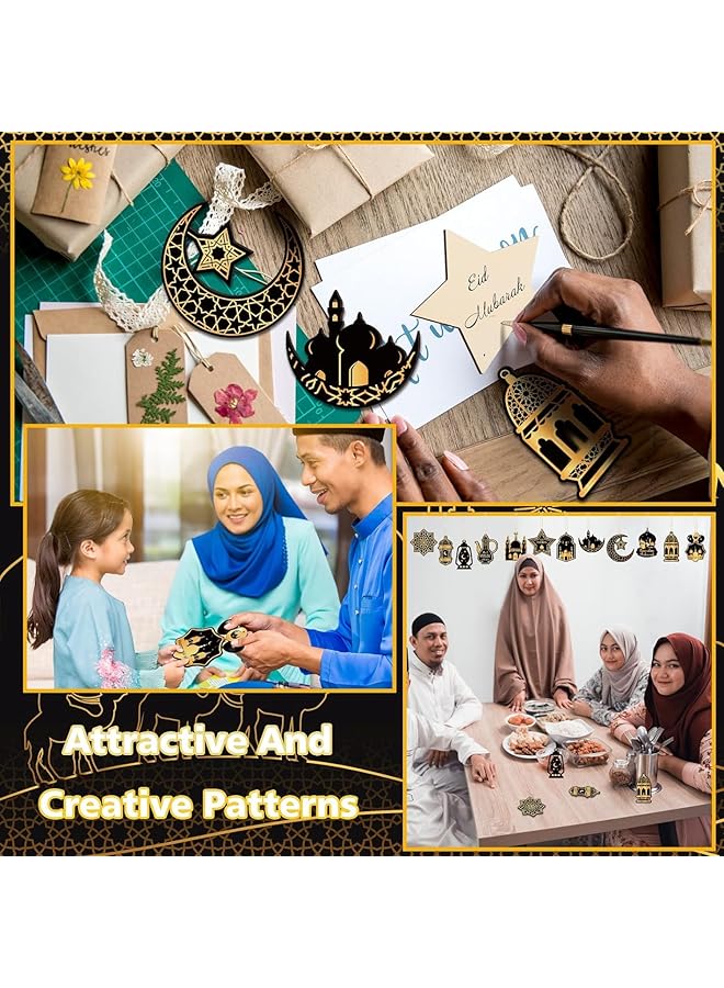 erorex 24Pcs Ramadan Decorations For Home Wooden Hanging Ornaments For Ramadan Trees Home Decor - Image 4