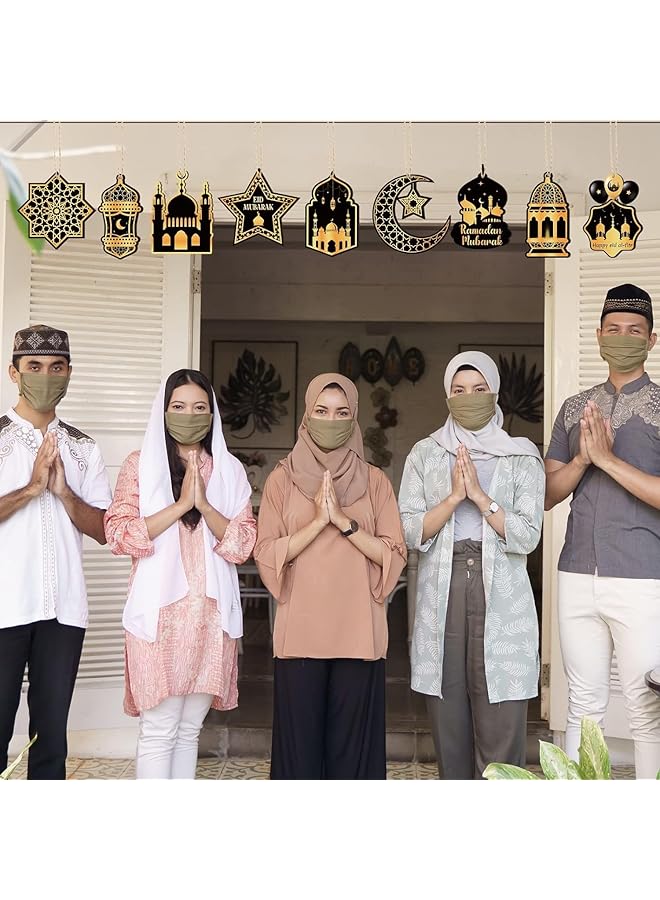 erorex 24Pcs Ramadan Decorations For Home Wooden Hanging Ornaments For Ramadan Trees Home Decor - Image 5