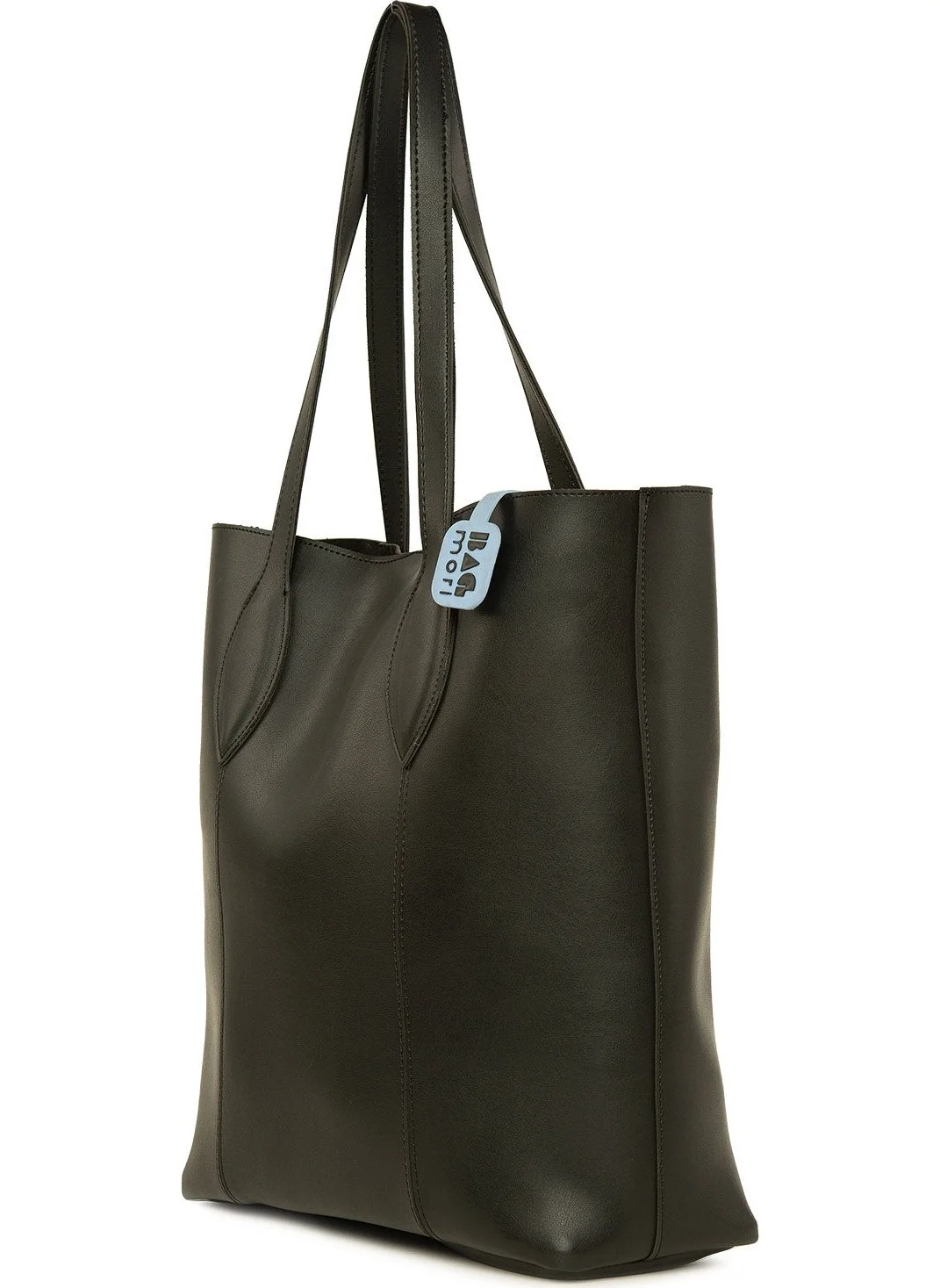 باجموري Black Stitched Drop Strap Tote Bag