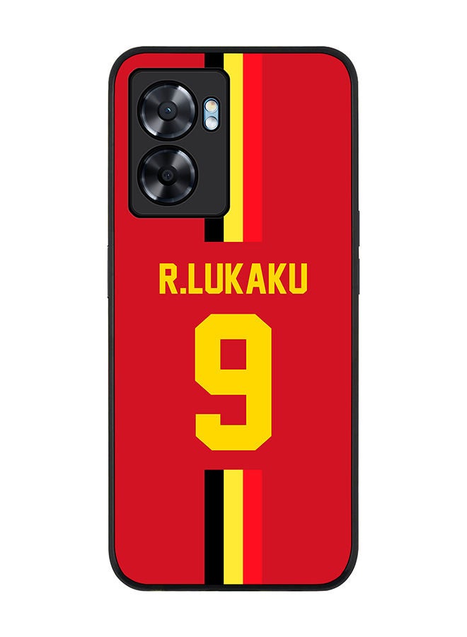 Stylizedd Rugged Black edge case for Oppo A57 Slim fit Soft Case Flexible Rubber Edges Anti Drop TPU Gel Thin Cover - Football Team - Belgium Player Name - R.Lukaku - Image 1
