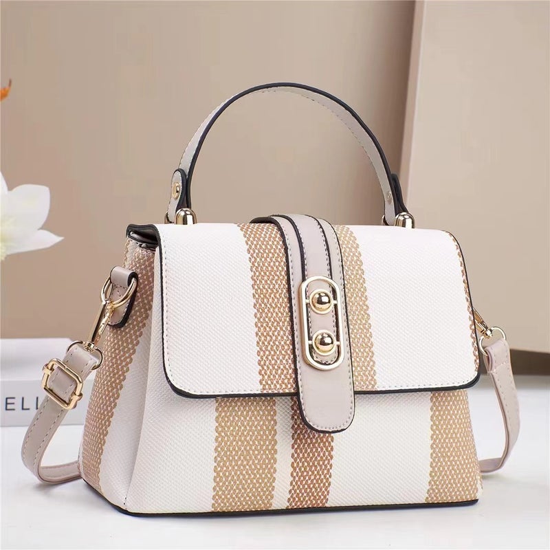 New Stitching Contrast Color Bag Women'S Canvas Shoulder Bag Large Capacity High-Value All-Match Crossbody Tote Bag - Image 2