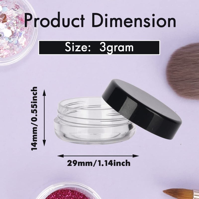 GOLACKY 3 Gram Sample Containers with Lids, 50 Count Tiny Sample Jars, Empty Lip Balm Containers, Mini Cosmetic Container with Lids, Makeup Travel Container with Labels, Mini Disposable Spatulas - Image 2