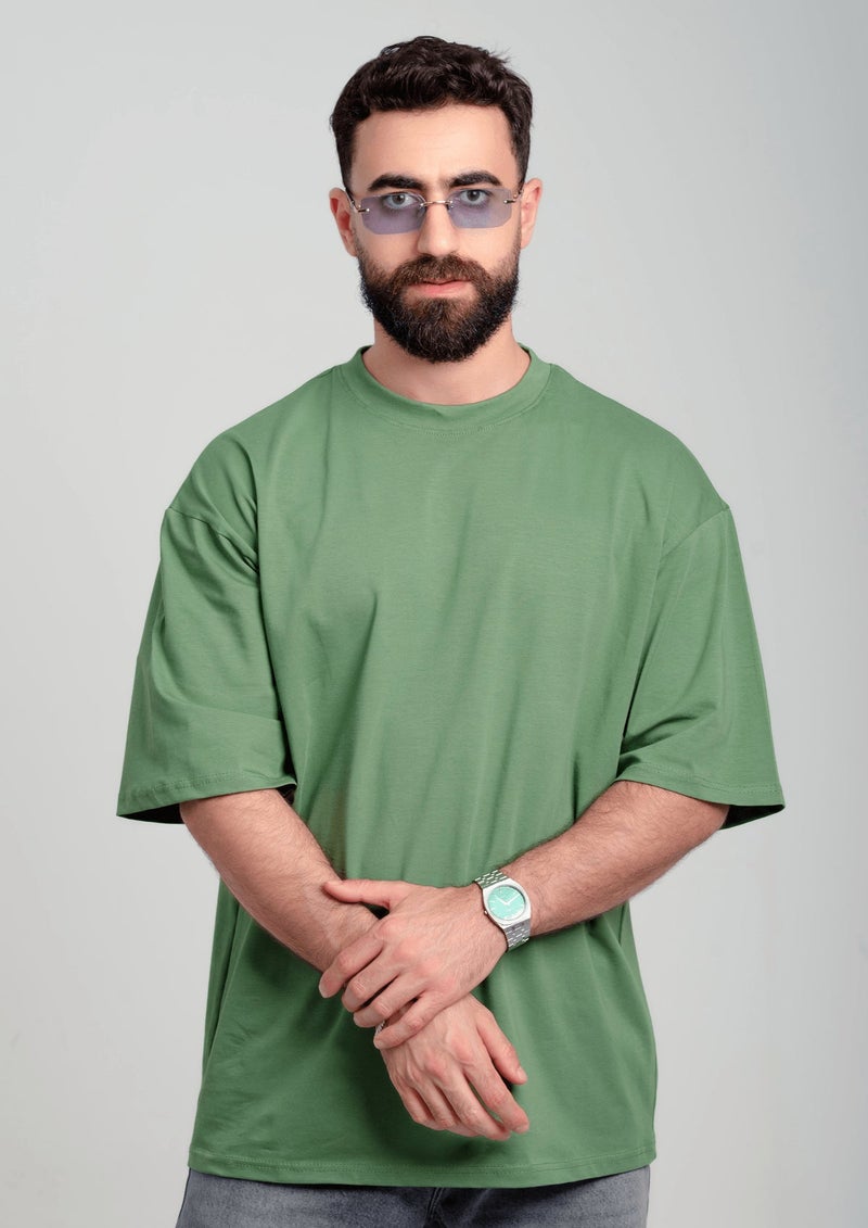 Dimanti Men's Oversized Essential Cotton T-Shirt - Olive Green - Image 1