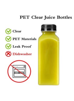 FUFU 12-piece 12oz Plastic Juice Bottles with Black Tamper Evident Lids for Juicing  - Image 3