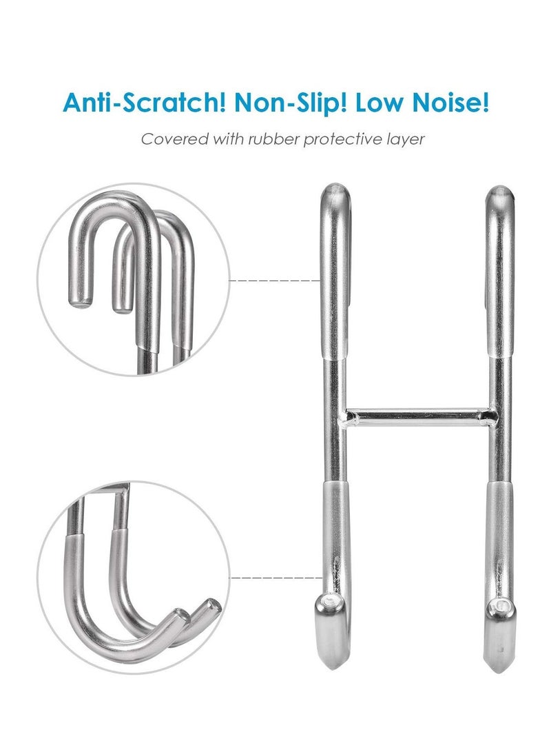 KASTWAVE Shower Door Hooks (3-Pack), Over Door Hooks for Bathroom Frameless Glass Shower Door, Towel Hooks, Shower Squeegee Hooks, Silver, 304 Stainless Steel Rack Hooks, Drilling-Free - Image 2