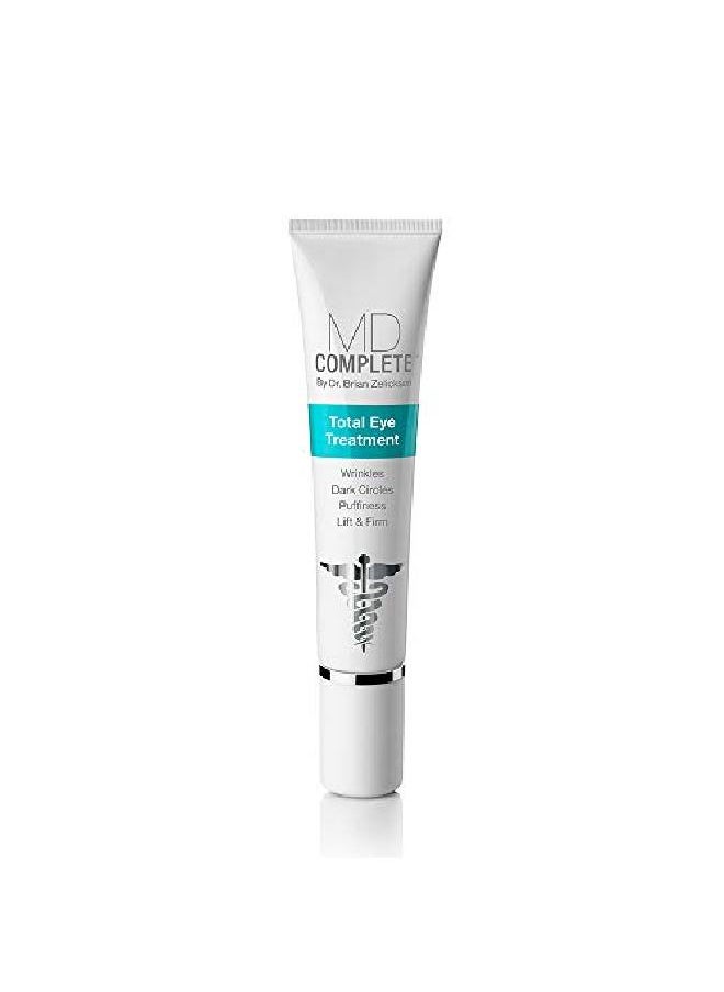 MD Complete by Dr. Brian Zelickson - Md Complete Total Eye Treatment ; Antiaging Hydrating Skin Renewal Eye Treatment ; With Peptides, Vitamins C & E And Hyaluronic Acid For Wrinkles, Fine Lines And Crows Feet 0.5 Fl Oz - Image 1