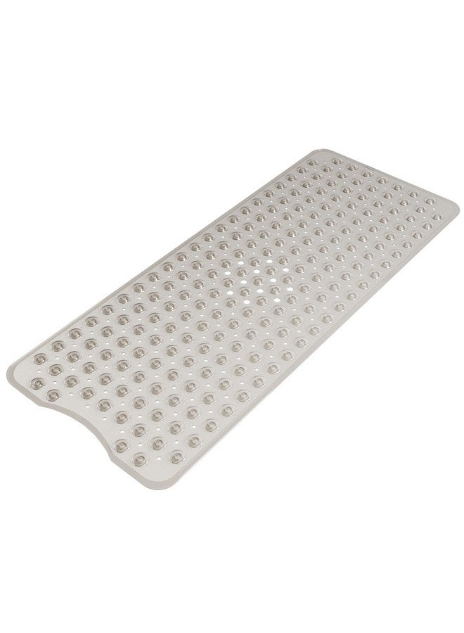 AmazerBath Shower Mat Non Slip 40 x 16 Inches, Shower Stall Mats with Suction Cups and Drain Holes, Non Slip Bath Mat for Tub for Elderly & Kids, Clear Gray - Image 1